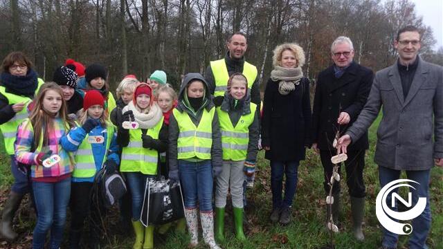 Leerlingen  Toermalijn planten 300 bomen en struiken in Olens Broek