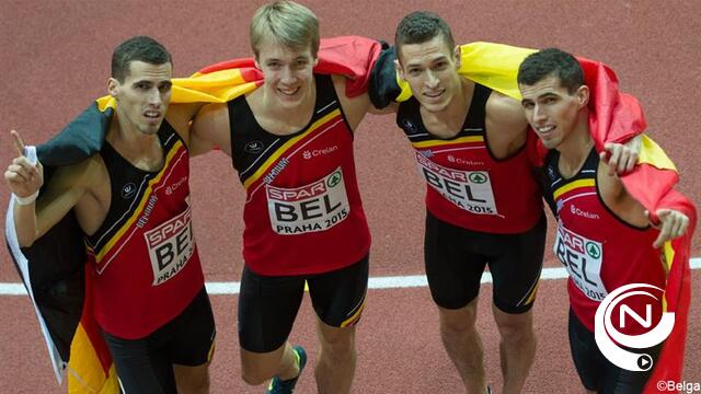 Belgisch team wint goud op 4 x 400m op EK Indoor in Praag 