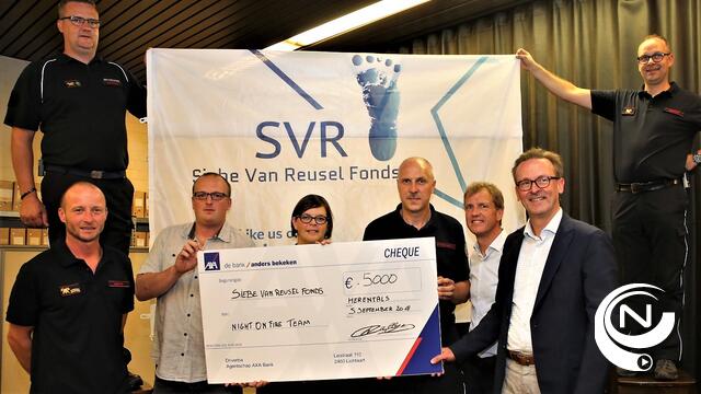 9e Night on Fire brandweerpost Herentals schenkt €5.000 aan Siebe Van Reusel Fonds