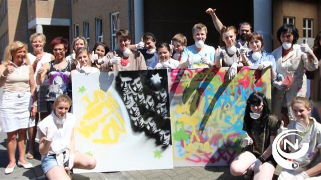 Lakenpoortse schenkt kOsh campus Bovenrij (2B2) workshop graffiti  : creativiteit borrelt over