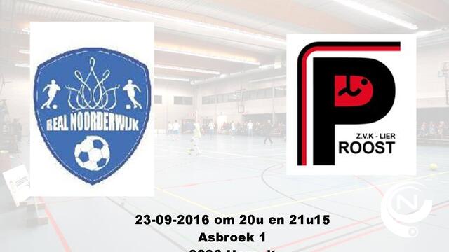 Real Noorderwijk speelt in het zaalvoetbal derby tegen Proost Lier 