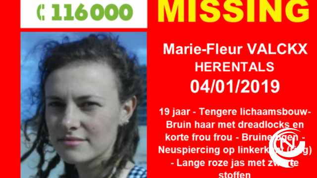 Opsporingsbericht: verdwijning 19-jarige Marie-Fleur Valckx uit Herentals 