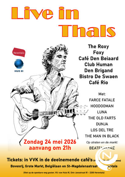Op 7 verschillende locaties -op wandelafstand van elkaar rond de Grote Markt van Herentals- afficheert het gloednieuwe 'Live In Thals' een gevarieerd en kwalitatief aanbod van de beste soul-, latin-, blues-, rock-, funk-, bluegrass- en ritmische flamenco-muziek.