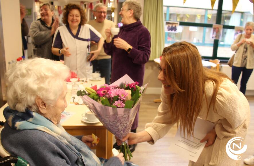 WZC Bremdael Emma Horemans 100 jaar : "Ik word hier nogal in de watten gelegd, amai!"