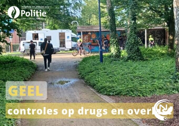 Drugs Geel stadspark politiecontrole 