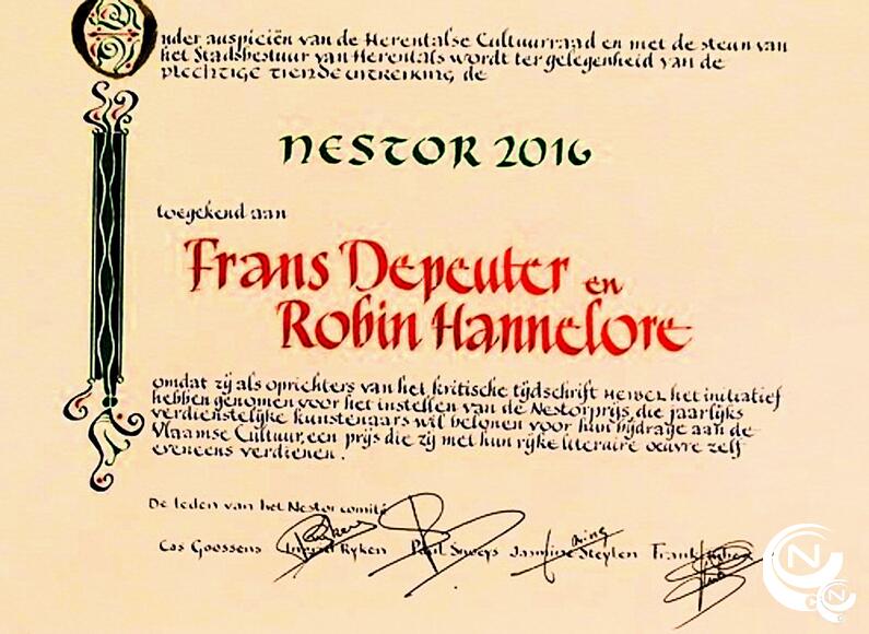 Robin Hannelore en Frans Depeuter ontvangen in 2016 de Nestorprijs