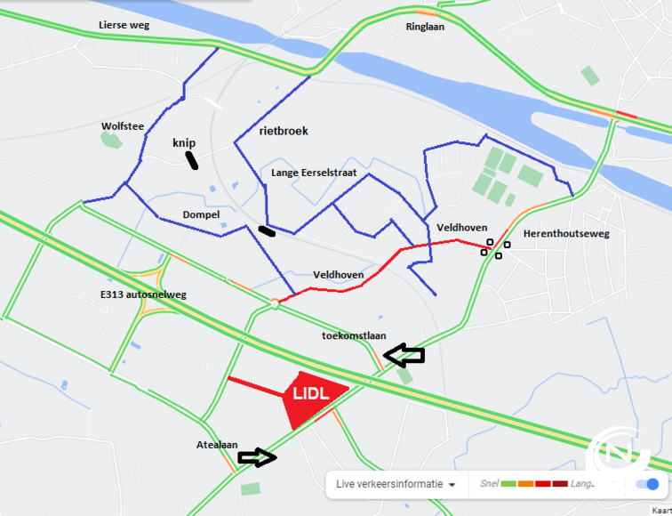 Veldhoven Herentals huidige verkeerssituatie