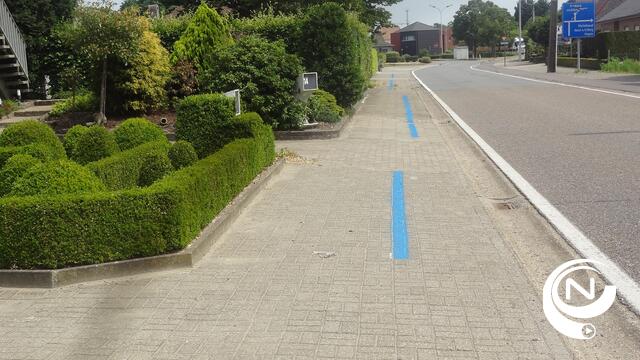 Blauwe lijn duidt parkeerzone in Langstraat aan 
