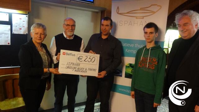 Fanfare Morkhoven en Landelijke Gilde Morkhoven schenken 250 euro aan Ispahan 