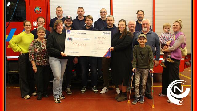 Fire Crew Hertals (brandweer) schenkt cheque €18.000 (!) aan Helden voor Helden : absoluut record