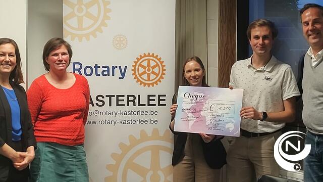 Rotary Kasterlee steunt  Speelvogels op wielen : cheque van €1.500