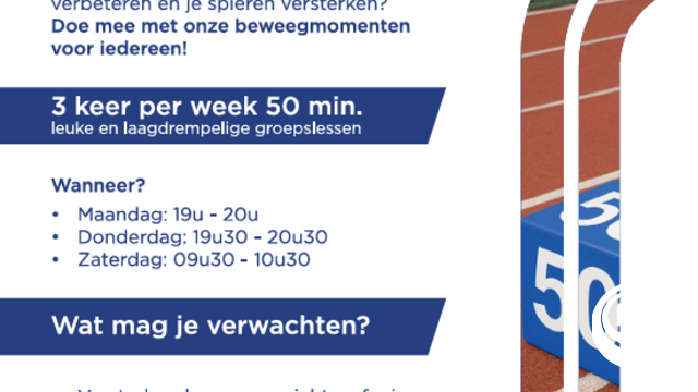 3 x 50 minuten Blijf fit met AC Herentals : 'Wekelijks bewegen voor een gezonde geest in een gezond lichaam'