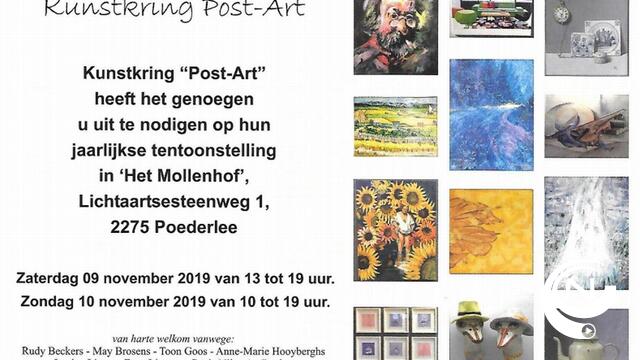 Jaarlijkse tentoonstelling Kunstkring Post-Art in Mollenhof Poederlee