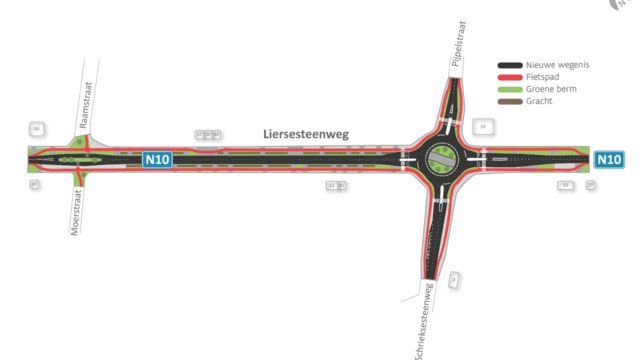 Kruispunt Liersesteenweg (N10) met Schrieksesteenweg Booischot wordt rotonde: start voorbereidende werken op maandag 26 februari 