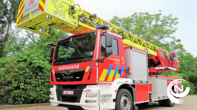  Unieke, gele ladderwagen van brandweer Brecht op defilé in Brussel