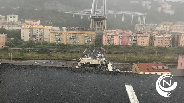  Al zeker 39 doden door ingestorte brug Genua, "zoekacties opgeschort vanwege instortingsgevaar"