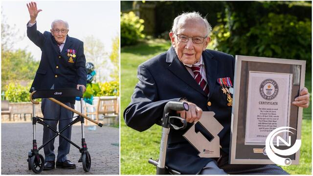"Captain Tom", 100-jarige veteraan die al wandelend miljoenen inzamelde, nu zelf in ziekenhuis met COVID-19