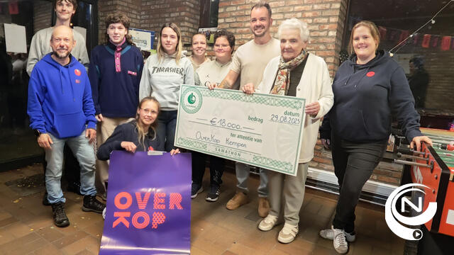 Cheque €18.000 voor OverKop Kempen vanwege Samathon