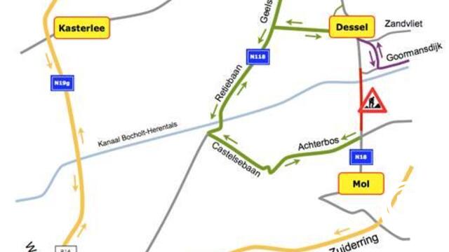 Nieuw wegdek voor Turnhoutsebaan (N18) tussen Mol en Dessel
