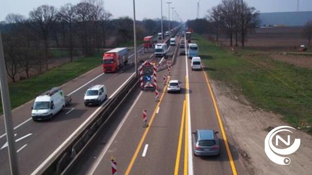 E313 : heraanleg asfalt ter hoogte van  Herentals, Massenhoven en Ham 