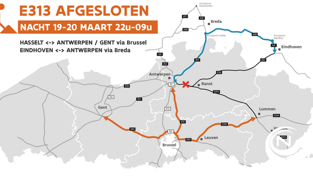 Start werken nieuwe brug Wijnegemsteenweg over E313 Wommelgem