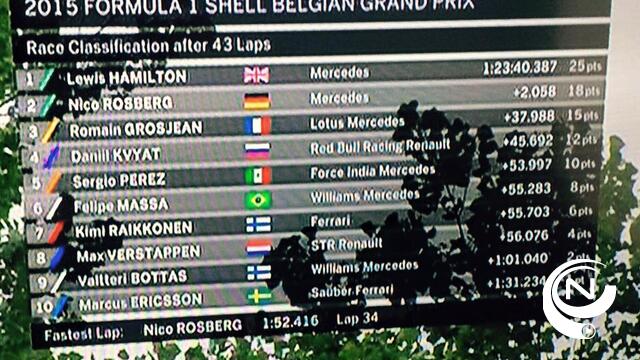 Lewis Hamilton domineert en wint GP van Francorchamps
