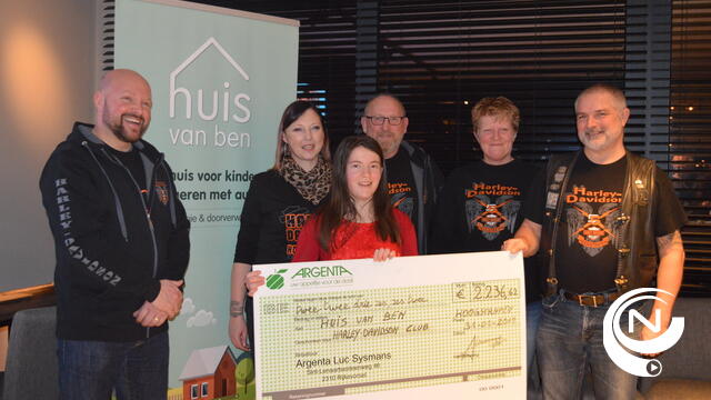 Harley-Davidson Club Hoogstraten overhandigt cheque van 2.236 euro aan Huis van Ben