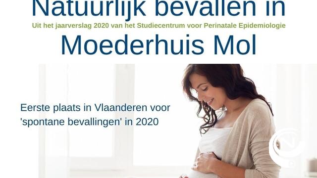 Moederhuis Mol op 1e plaats in Vlaanderen qua spontane bevallingen