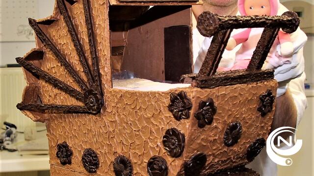 Chocolatier Dirk Driessen creëert chocoladen meesterwerk voor baby Madelief
