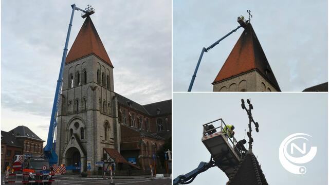 Kerktoren Berlaar heeft geen kruis meer 