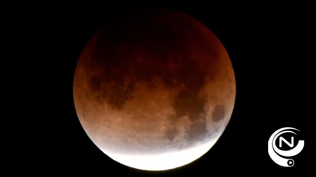 Wie vroeg opstaat, kan morgenochtend een totale maansverduistering (een "bloedmaan") zien