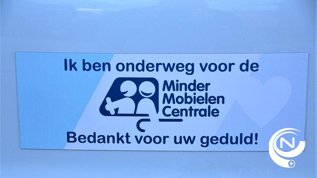 Magneetbordje voor wagens 'Minder Mobielen Centrale (MMC) Herentals onderweg'
