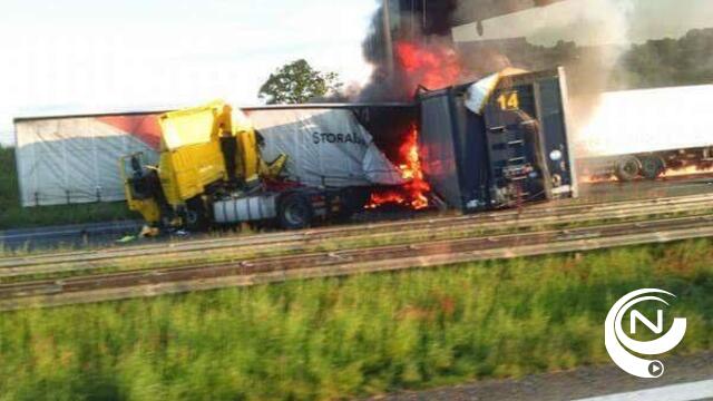 E19 Breda-Antwerpen versperd in Loenhout: vrachtwagenchauffeur omgekomen 