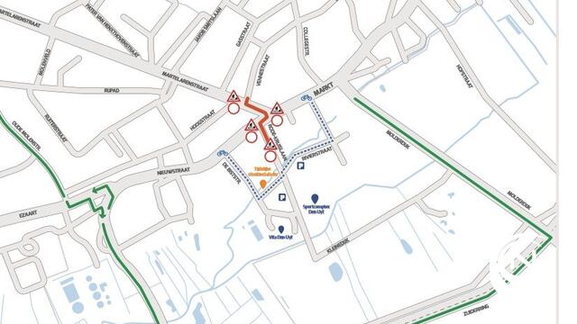 Aanleg stukje warmtenet vereist afsluiten kruispunt Markt - Martelarenstraat - Nieuwstraat