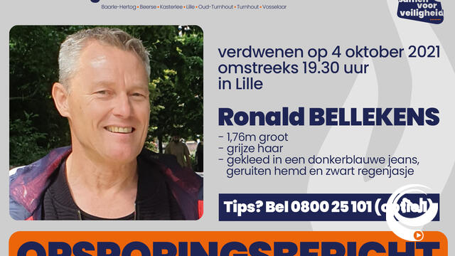 Ronald Bellekens uit Lille vermist