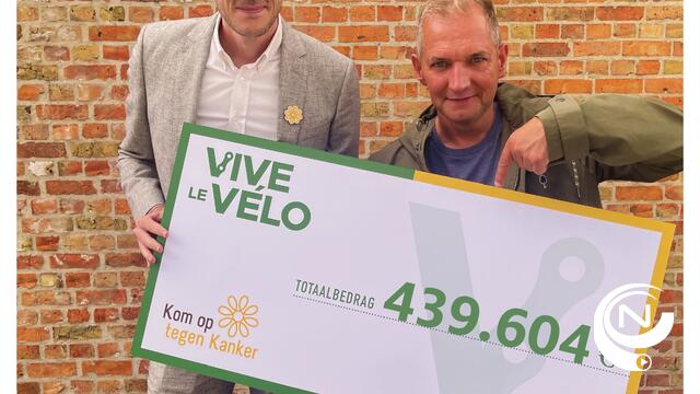  Vive le Vélo zamelt recordbedrag van bijna 440.000 euro in voor Kom op tegen Kanker