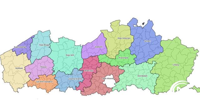 Vlaanderen wordt opgedeeld in 15 regio's, Limburg blijft één regio