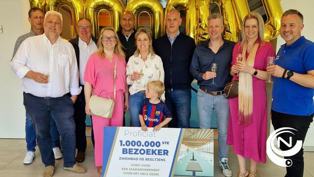 1 miljoenste zwemmer in De Beeltjens Westerlo : jonge Vic (6) blij verrast