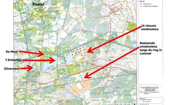 Plannen voor 16 windturbines in Lommel nabij ’t Kristallijn Mol